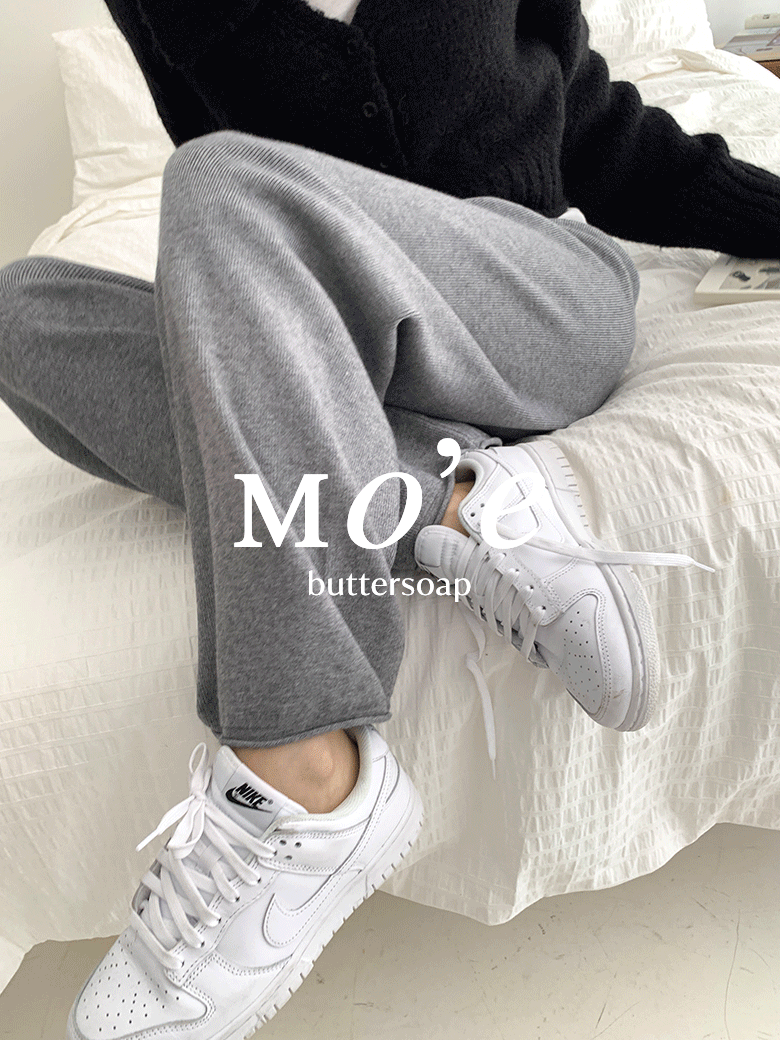 [mo&#039;e] 세이라 니트 팬츠 - gray