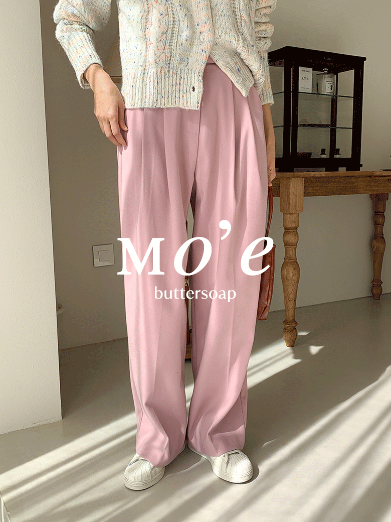 [mo&#039;e] 버드 슬랙스 - pink