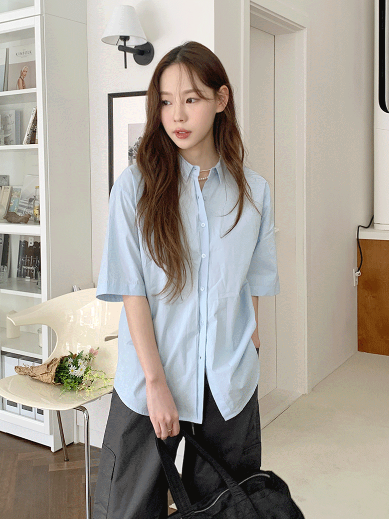 모드 베이직 카라 셔츠 (5color) - 썸머 셔츠 , 시원한 소재 ♥