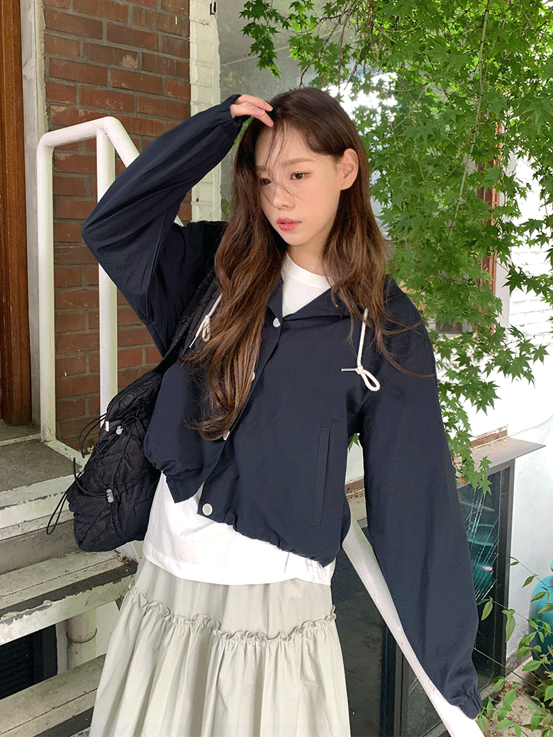 블랑 후드 자켓 (2color) - 얇은 소재 , 캐주얼룩 ♥