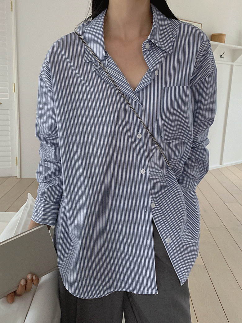 유앤 스트라이프 셔츠 (2color) - 긴팔 셔츠, 가을 셔츠, 데일리룩